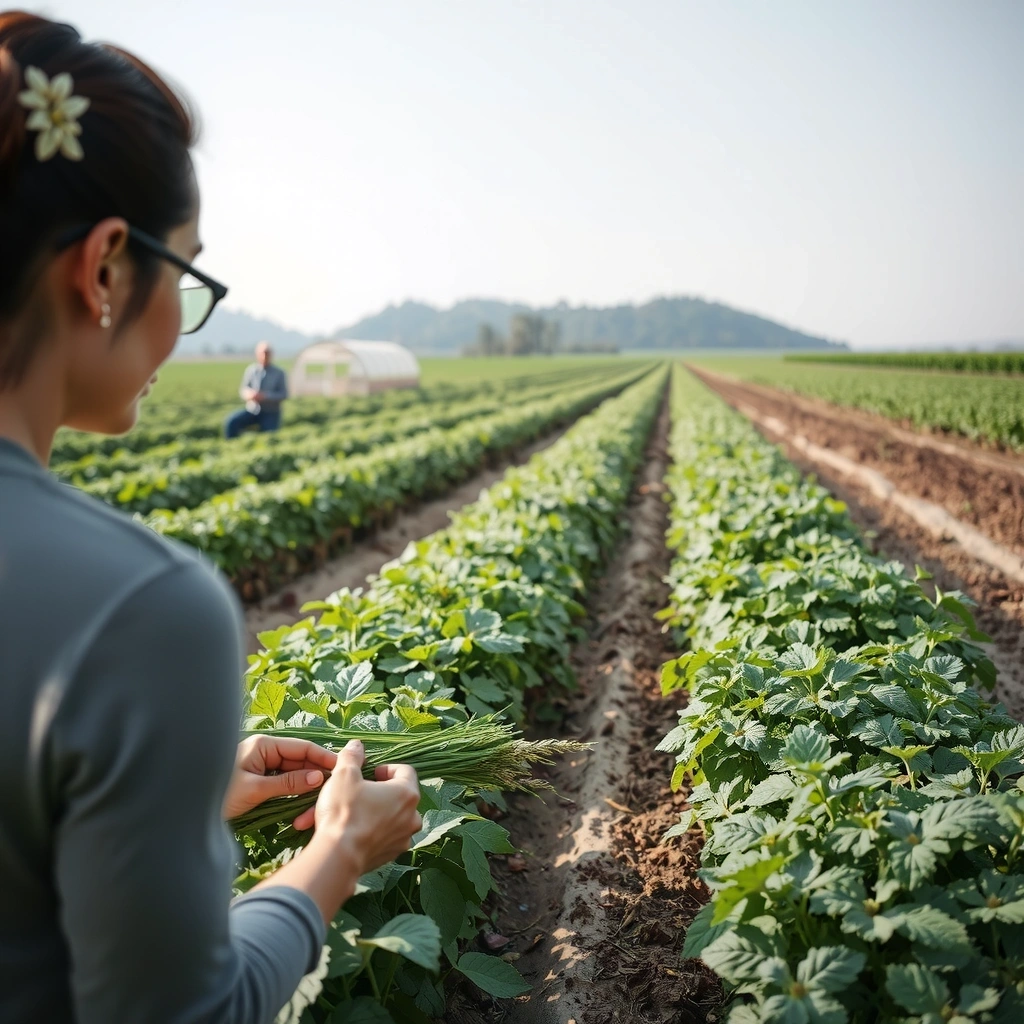Sustainable organic farming practices with medicinal herbs